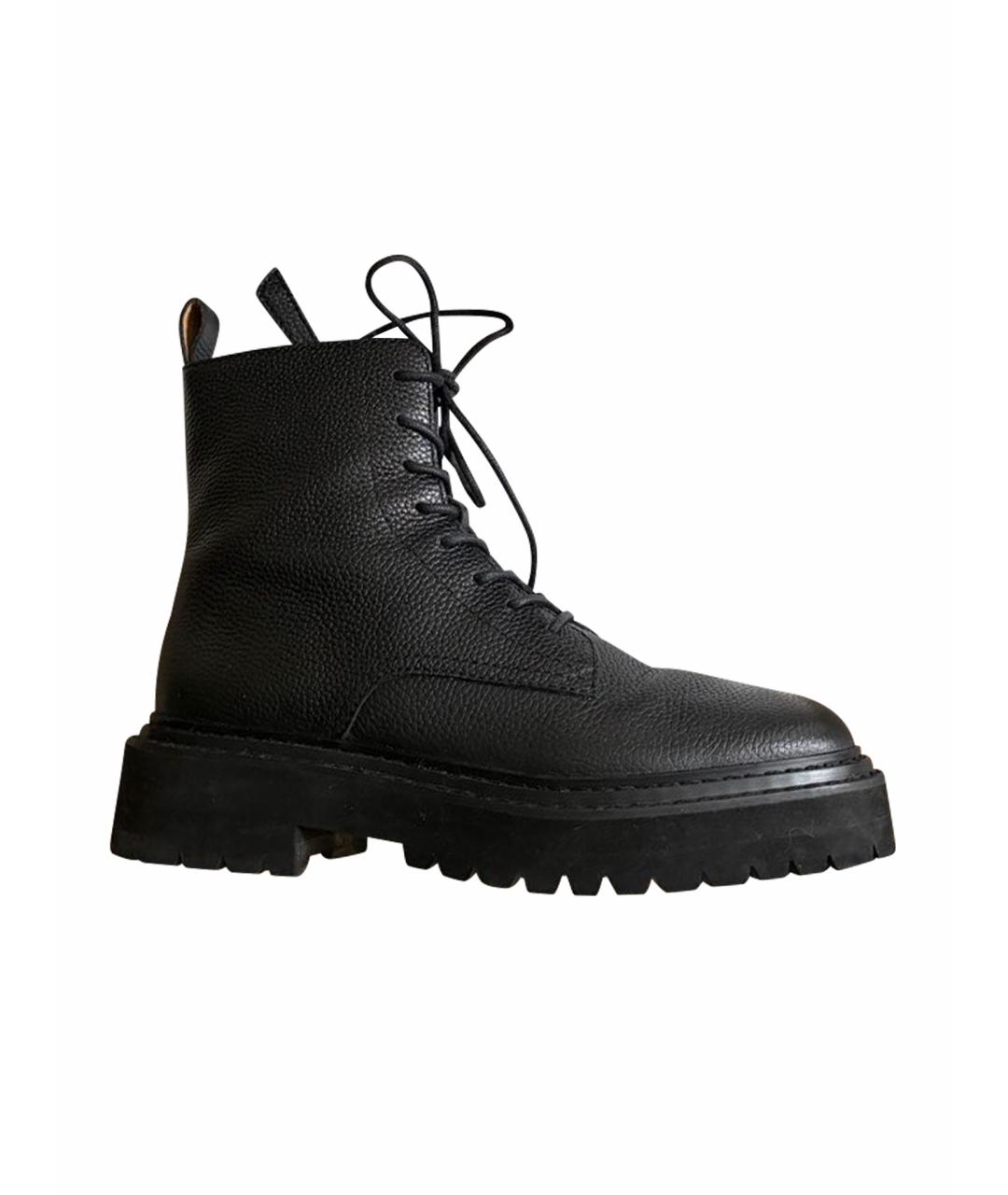 12 STOREEZ Черные кожаные ботинки, фото 1