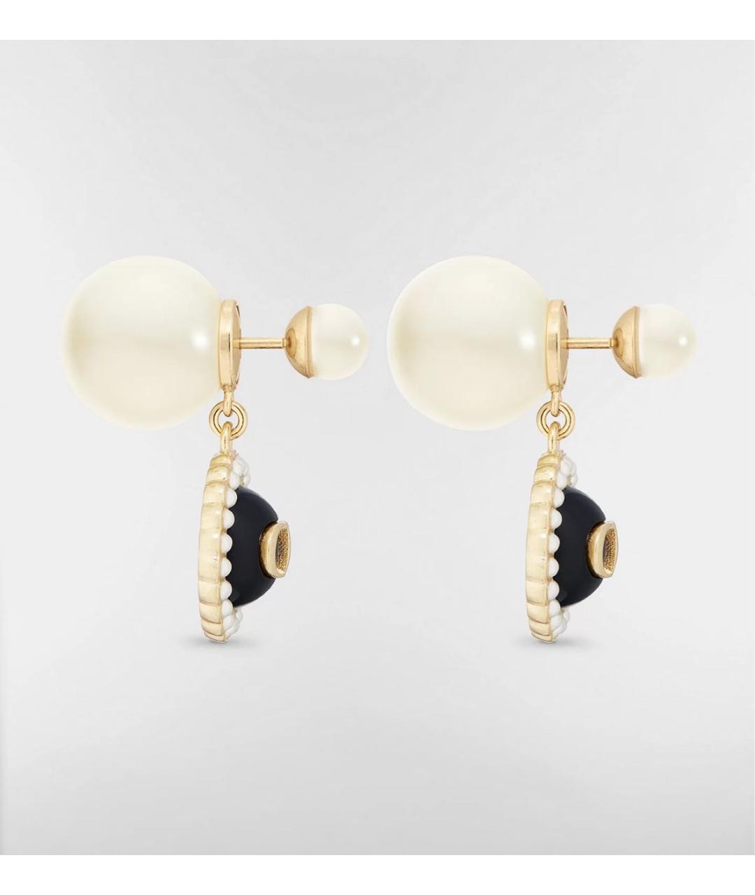 CHRISTIAN DIOR Золотые металлические серьги, фото 3