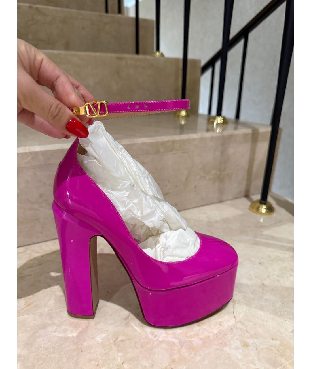 VALENTINO Розовые туфли из лакированной кожи, фото 9