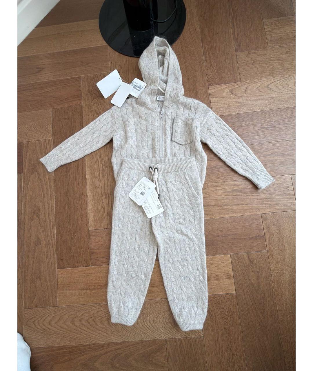 BRUNELLO CUCINELLI Бежевый кашемировый комплект, фото 5