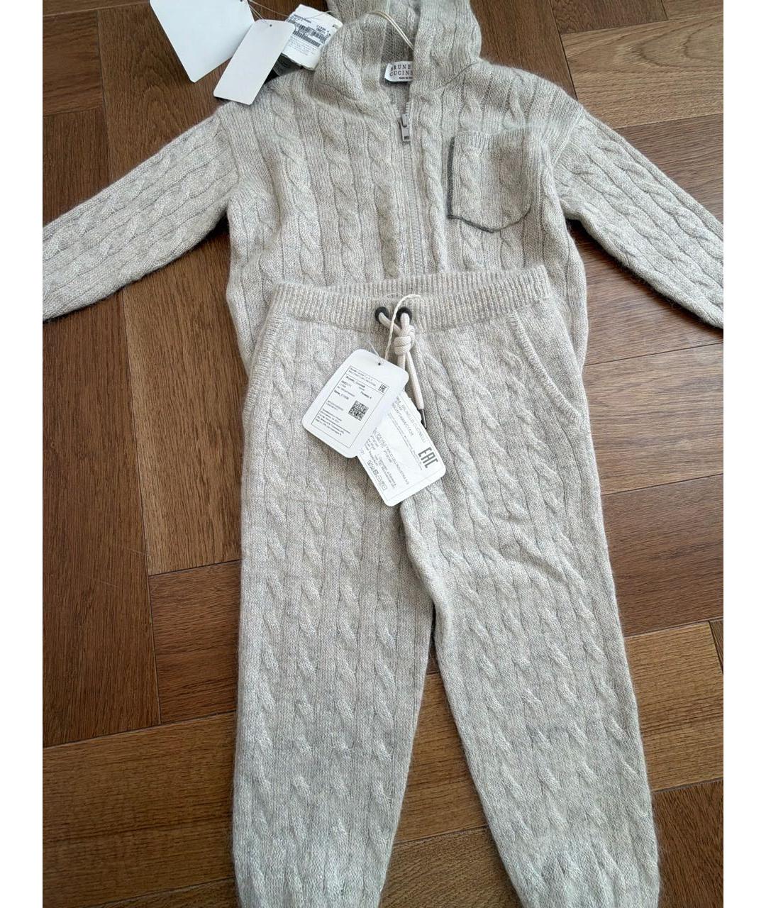 BRUNELLO CUCINELLI Бежевый кашемировый комплект, фото 3