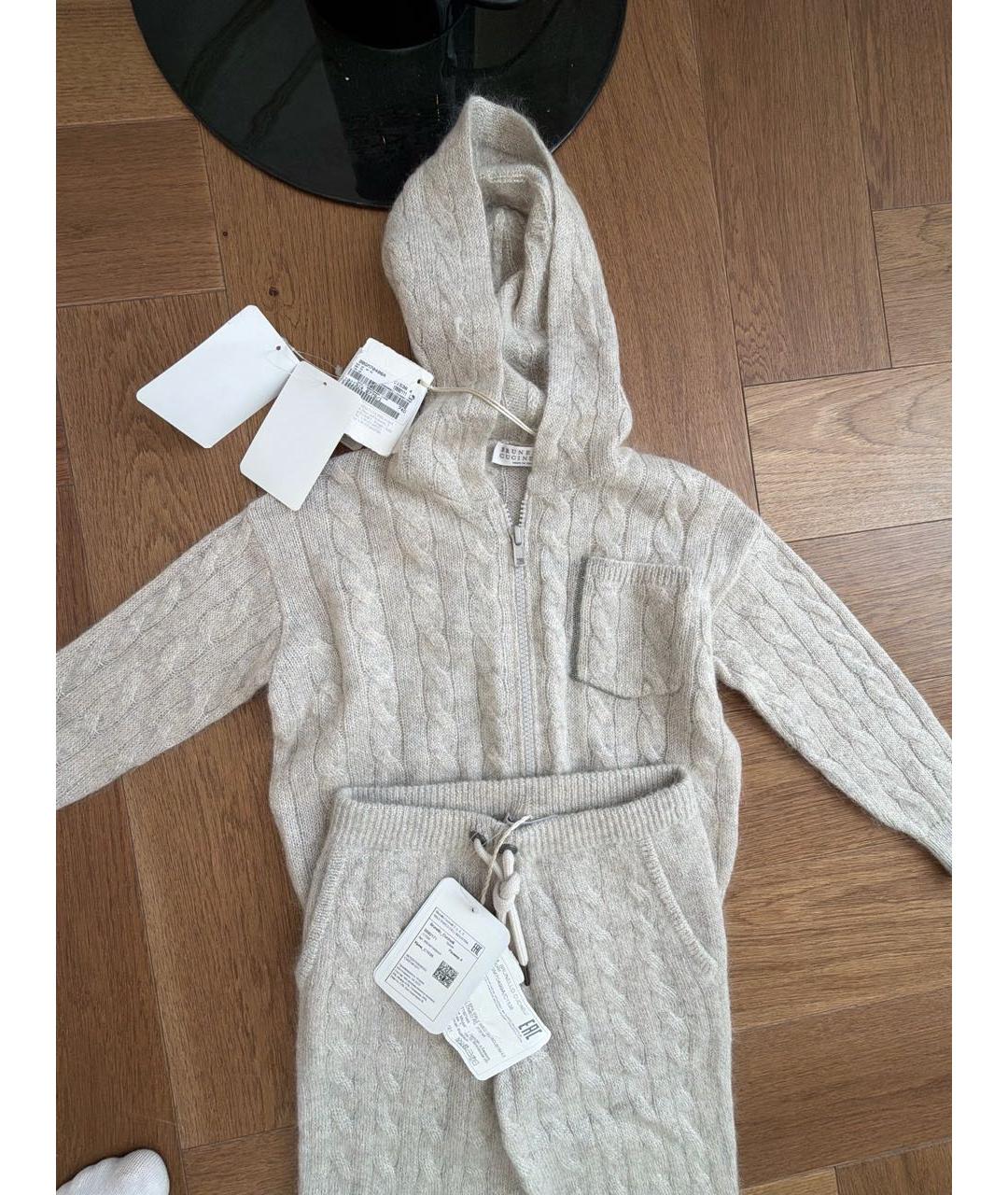 BRUNELLO CUCINELLI Бежевый кашемировый комплект, фото 2