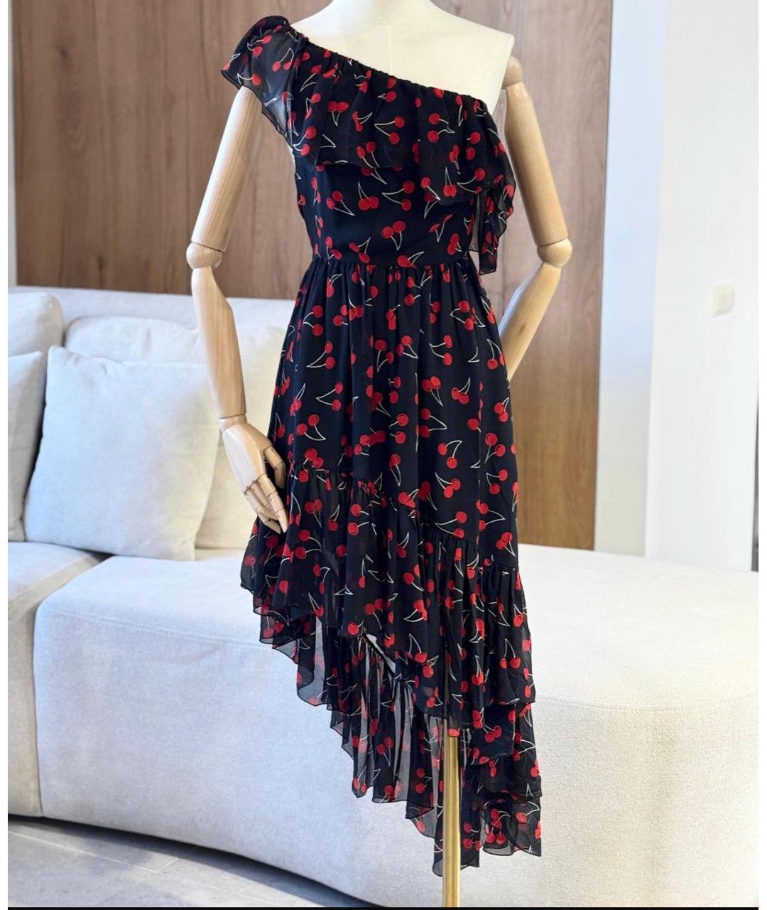 SAINT LAURENT Черное шелковое коктейльное платье, фото 6