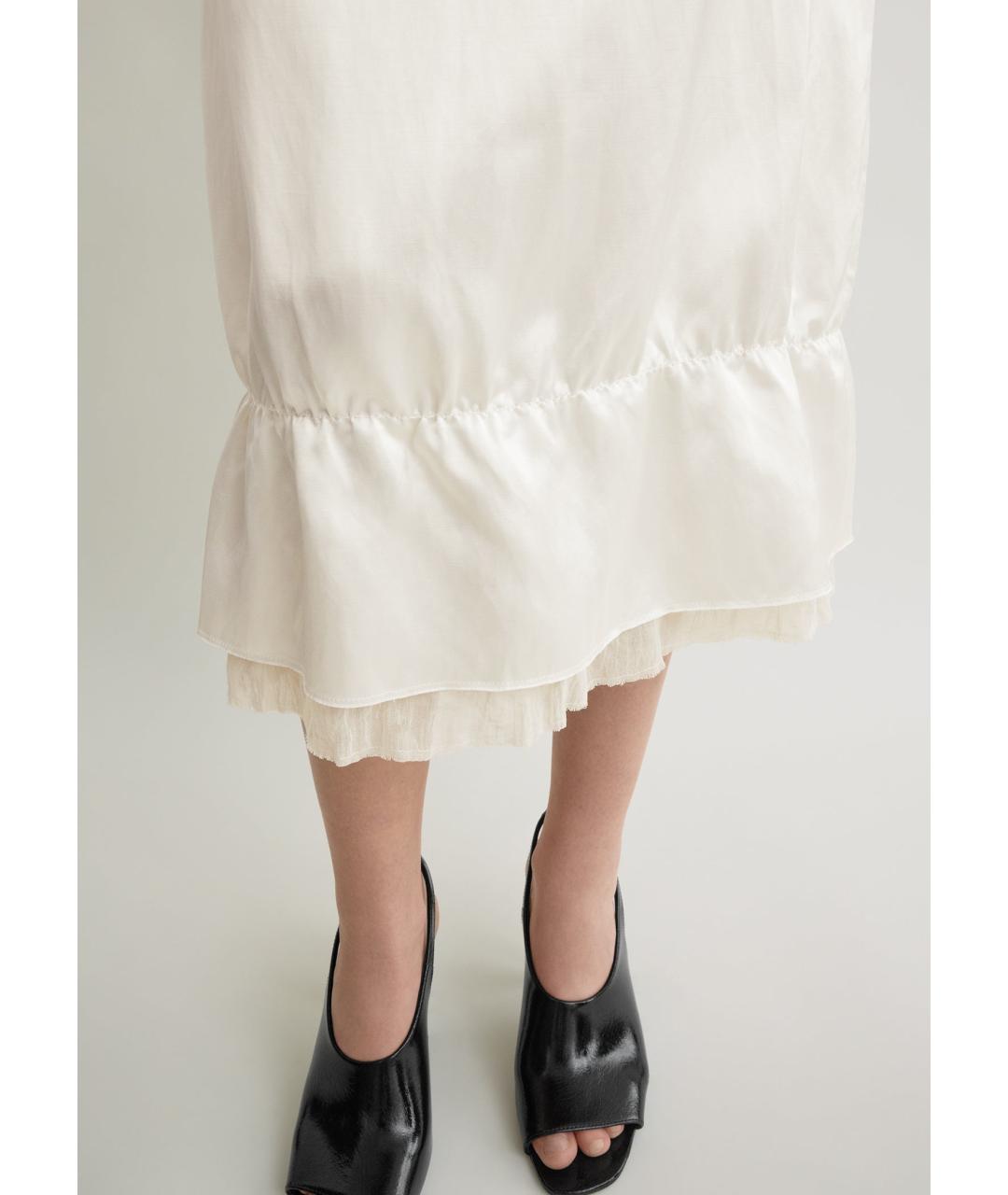 TOTEME Белая вискозная юбка миди, фото 5