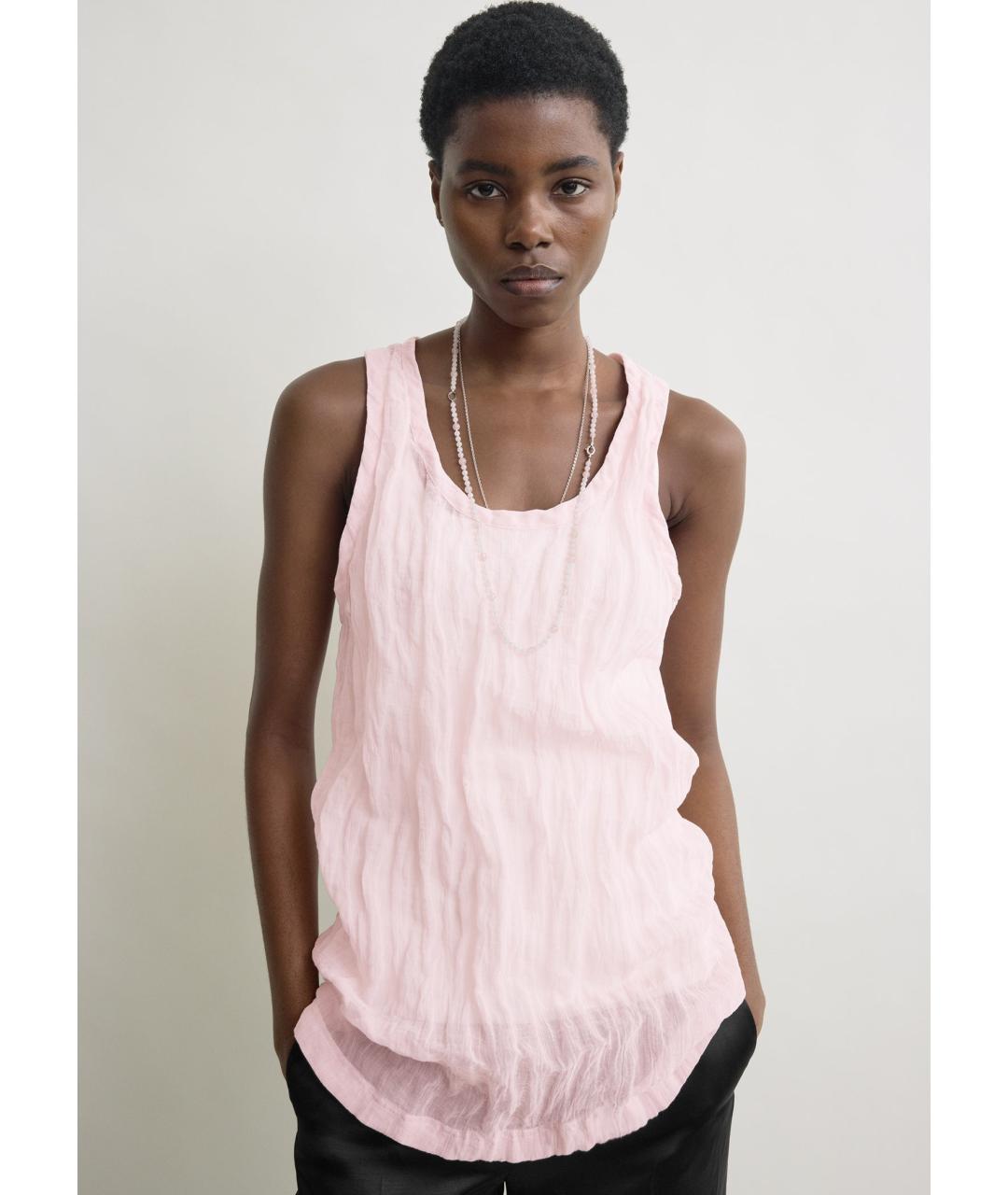 TOTEME Розовая хлопковая майка, фото 2