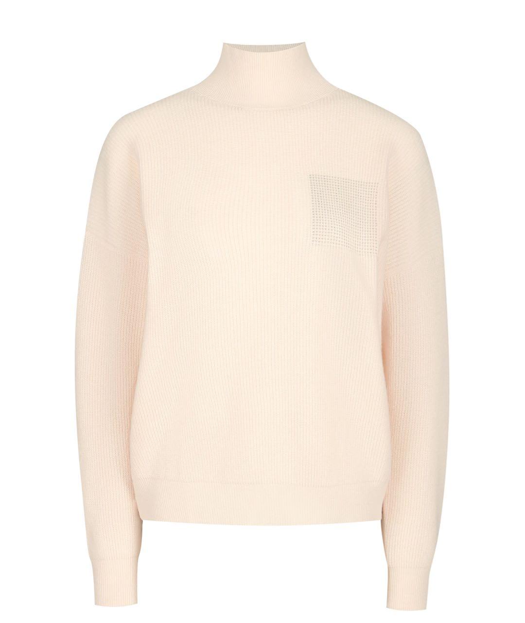 PESERICO Бежевый шерстяной джемпер / свитер, фото 7