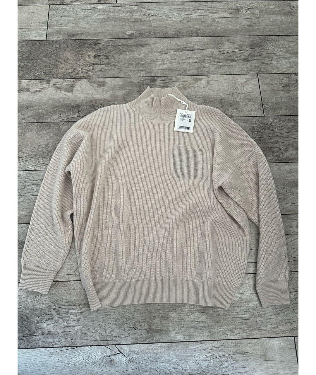 PESERICO Бежевый шерстяной джемпер / свитер, фото 5