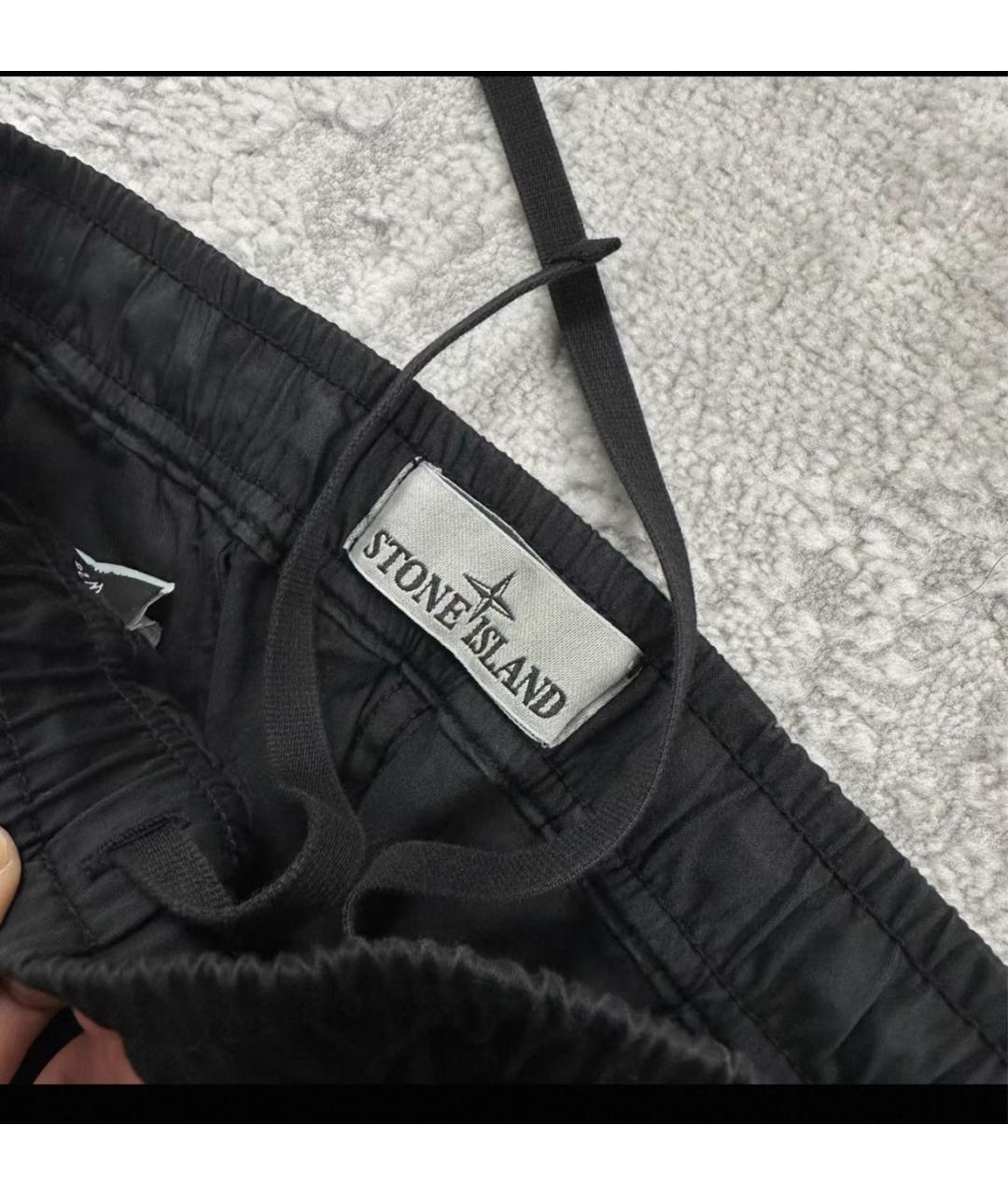 STONE ISLAND Черные хлопковые повседневные брюки, фото 5