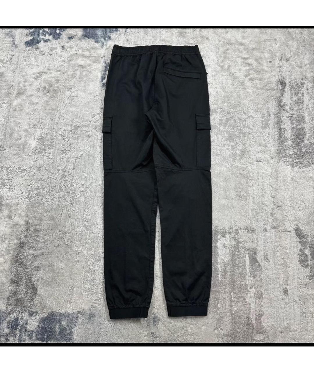 STONE ISLAND Черные хлопковые повседневные брюки, фото 2