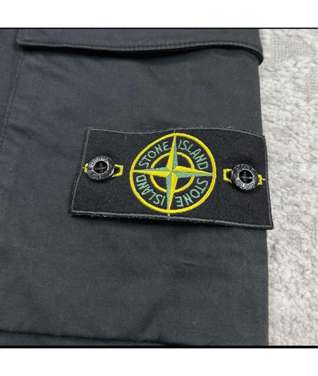 STONE ISLAND Черные хлопковые повседневные брюки, фото 4