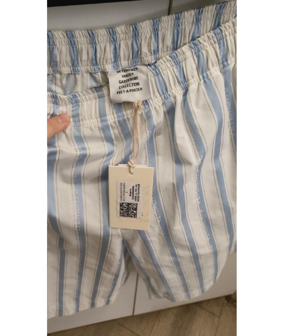 VETEMENTS Белые хлопковые шорты, фото 3