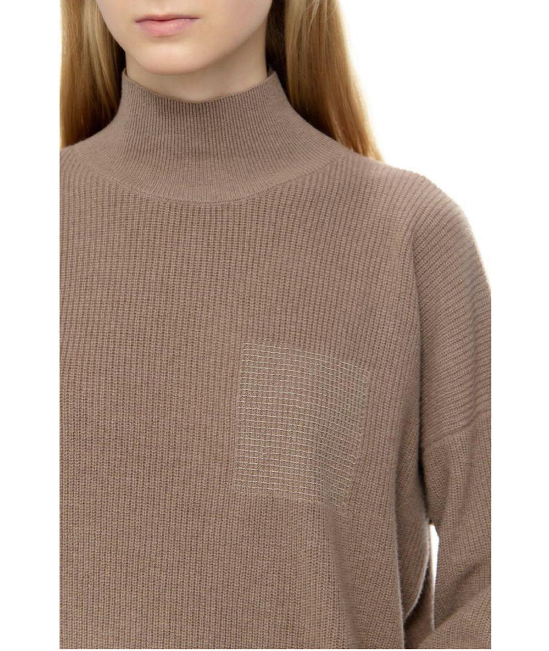PESERICO Коричневый шерстяной джемпер / свитер, фото 3