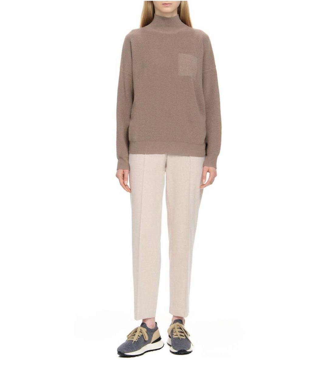 PESERICO Коричневый шерстяной джемпер / свитер, фото 2