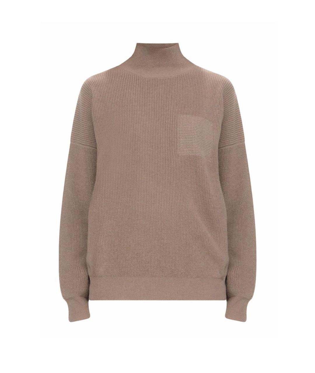 PESERICO Коричневый шерстяной джемпер / свитер, фото 6