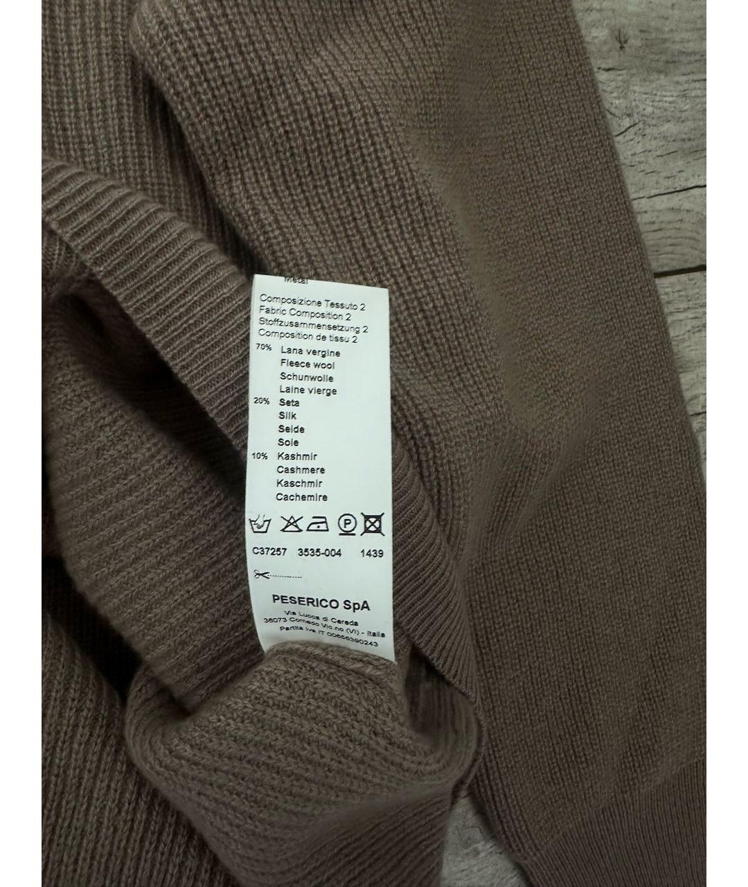 PESERICO Коричневый шерстяной джемпер / свитер, фото 5