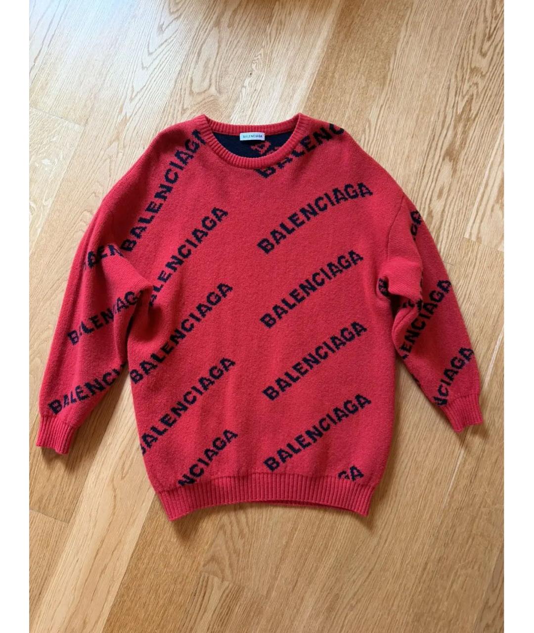 BALENCIAGA Красный шерстяной джемпер / свитер, фото 6