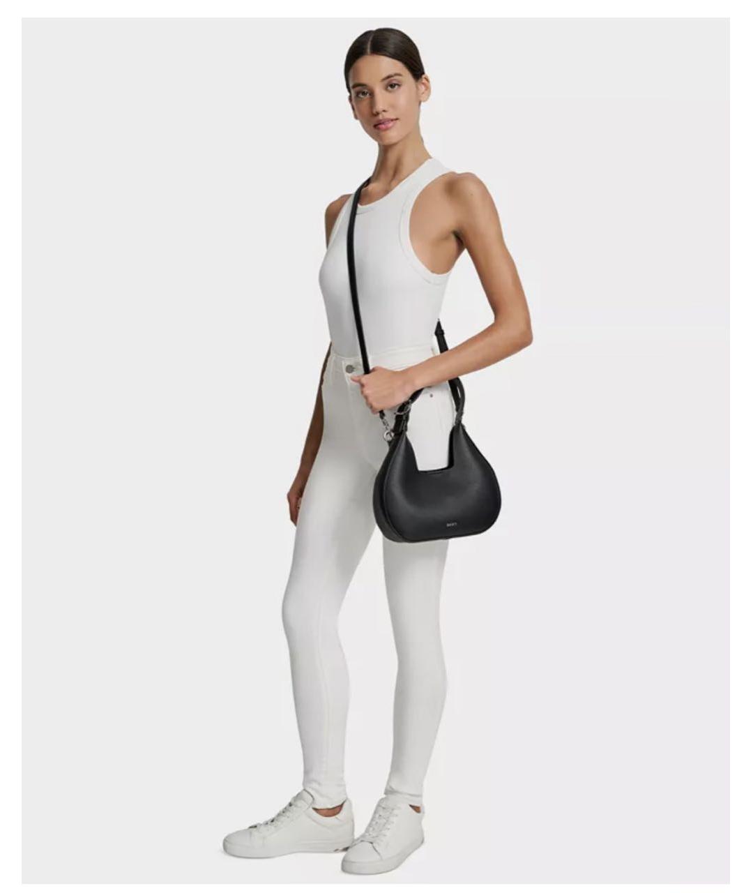 DKNY Серая сумка с короткими ручками из искусственной кожи, фото 8