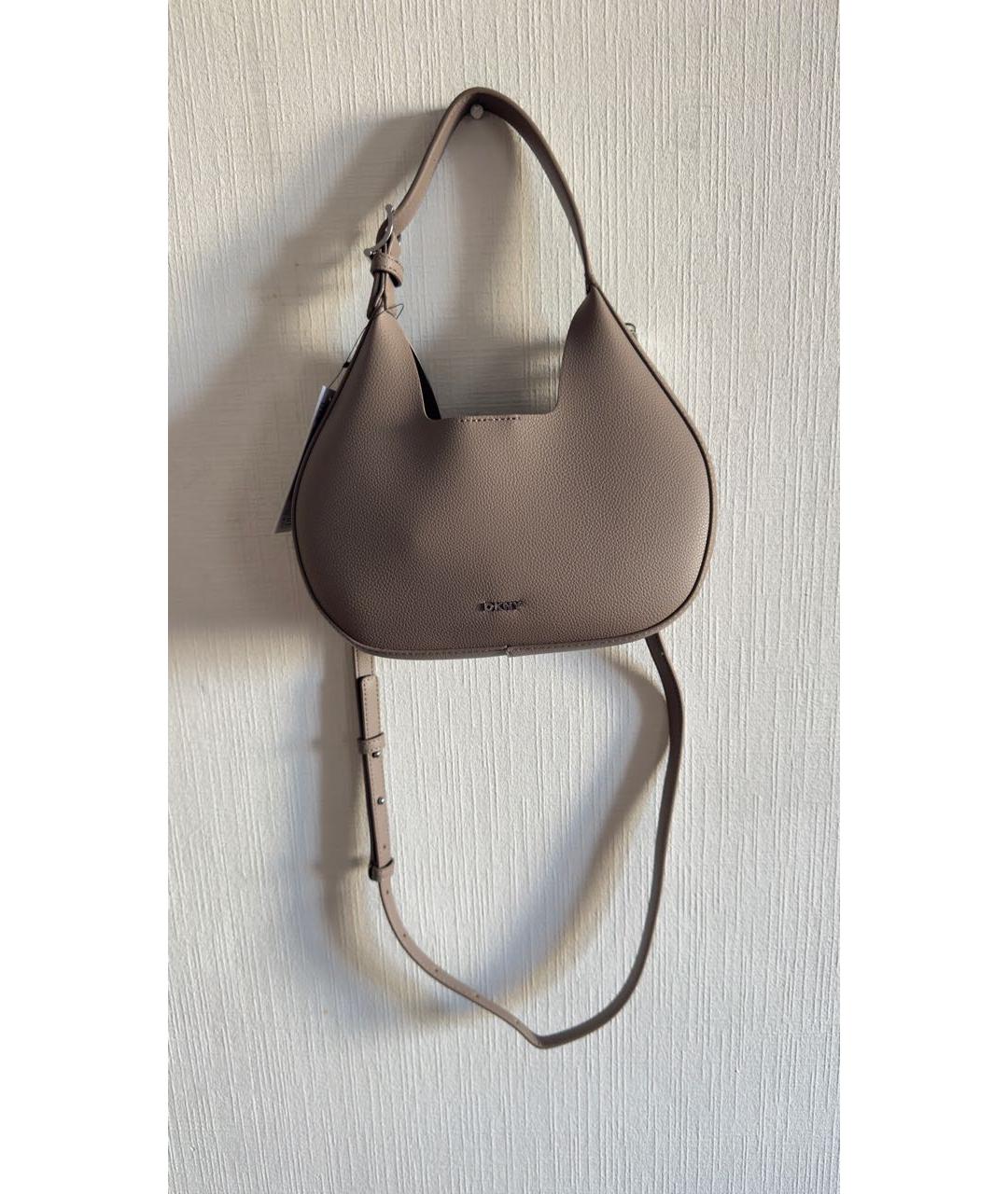 DKNY Серая сумка с короткими ручками из искусственной кожи, фото 4