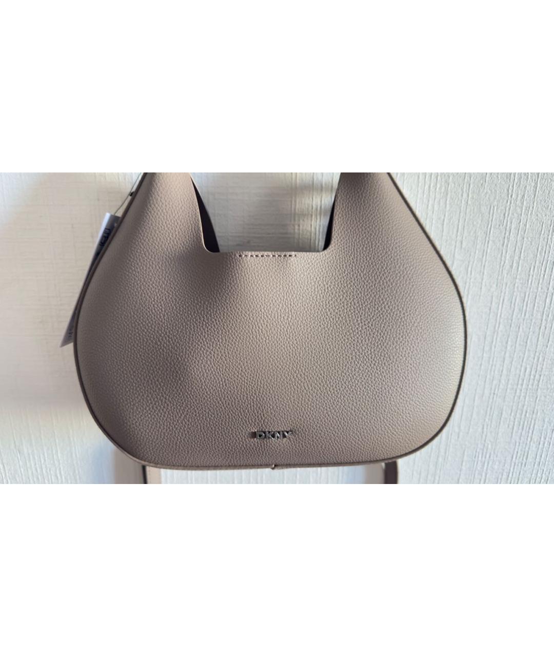 DKNY Серая сумка с короткими ручками из искусственной кожи, фото 3