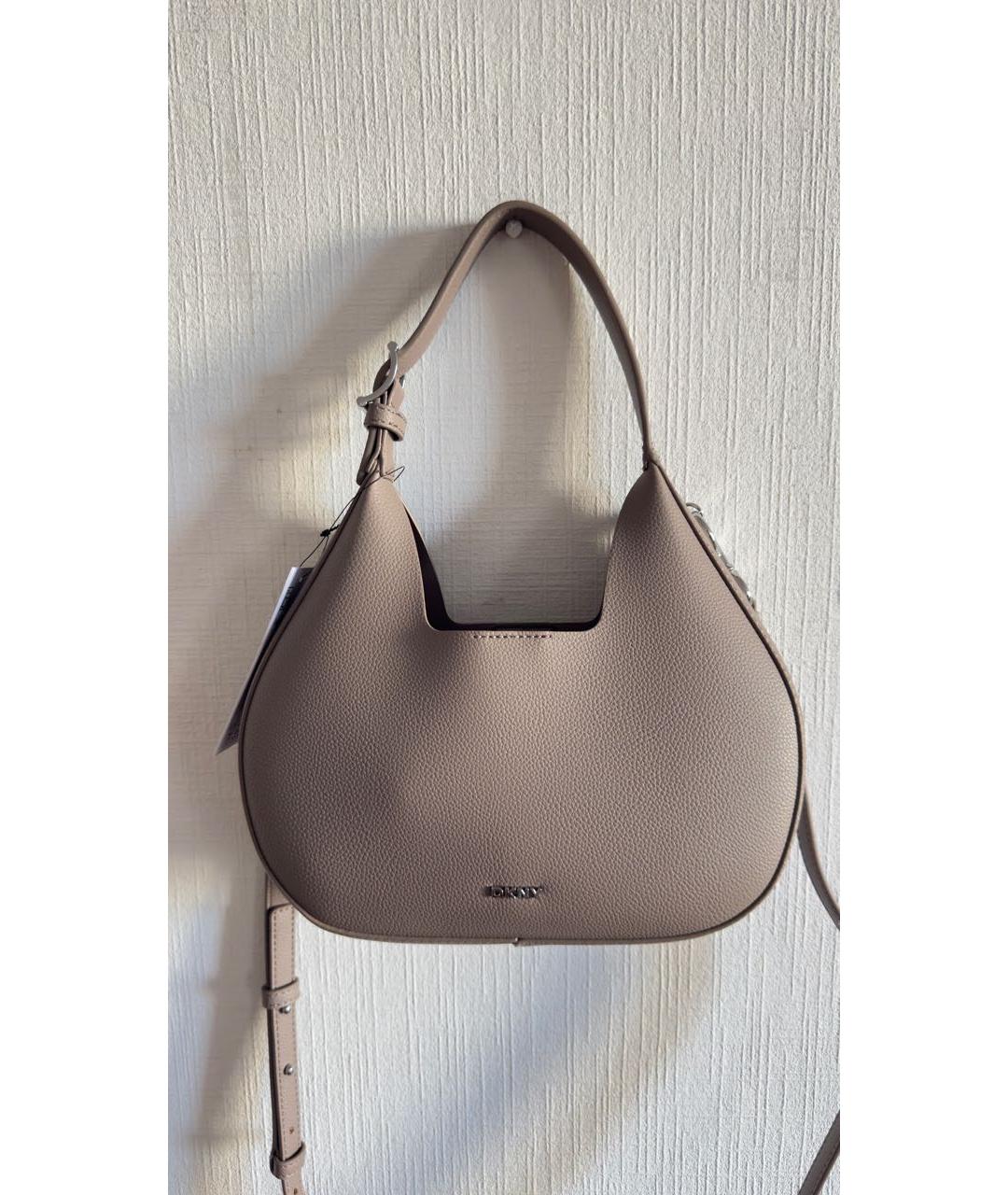 DKNY Серая сумка с короткими ручками из искусственной кожи, фото 2