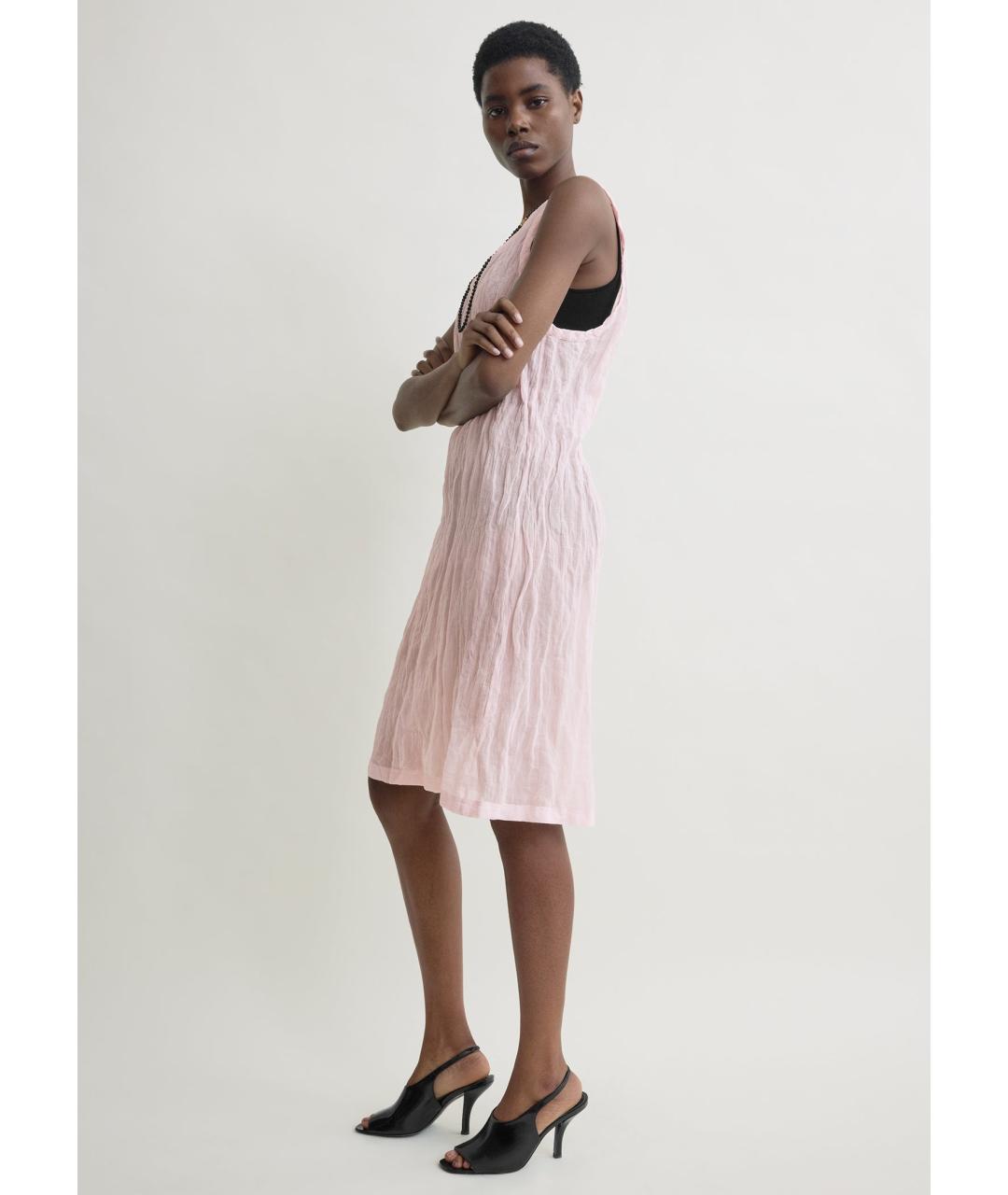 TOTEME Розовое хлопковое повседневное платье, фото 4