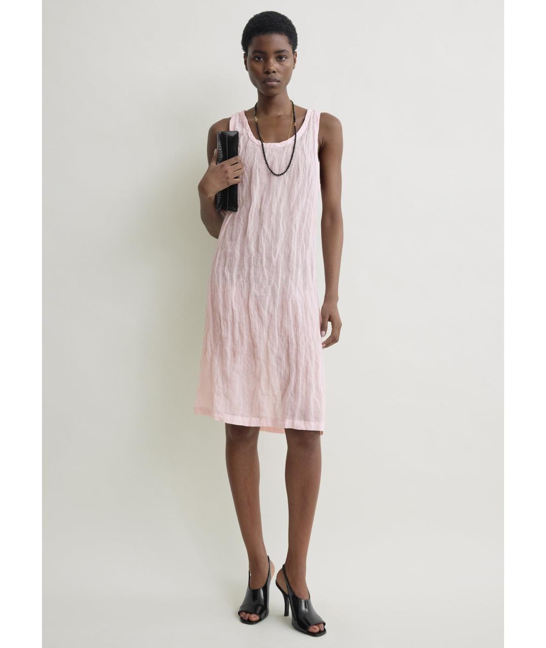 TOTEME Розовое хлопковое повседневное платье, фото 3