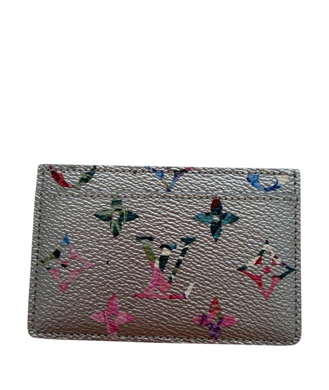 LOUIS VUITTON Серебряный кожаный кардхолдер, фото 1