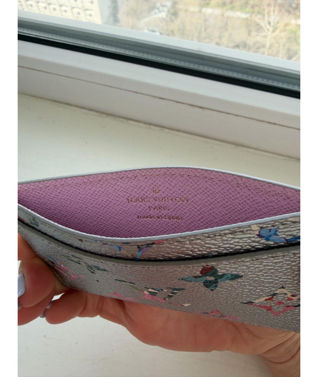 LOUIS VUITTON Серебряный кожаный кардхолдер, фото 3