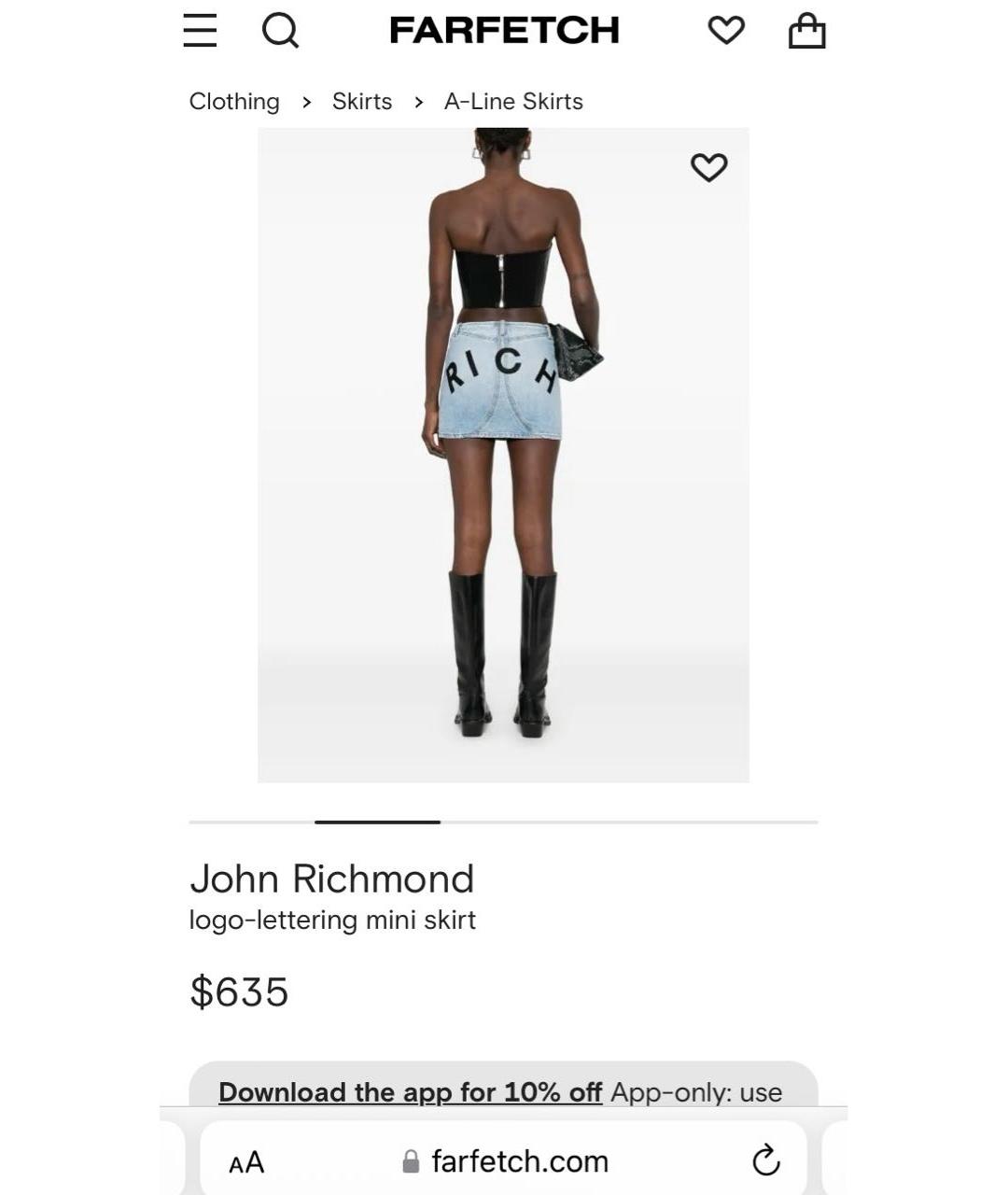 JOHN RICHMOND Синяя хлопковая юбка мини, фото 7