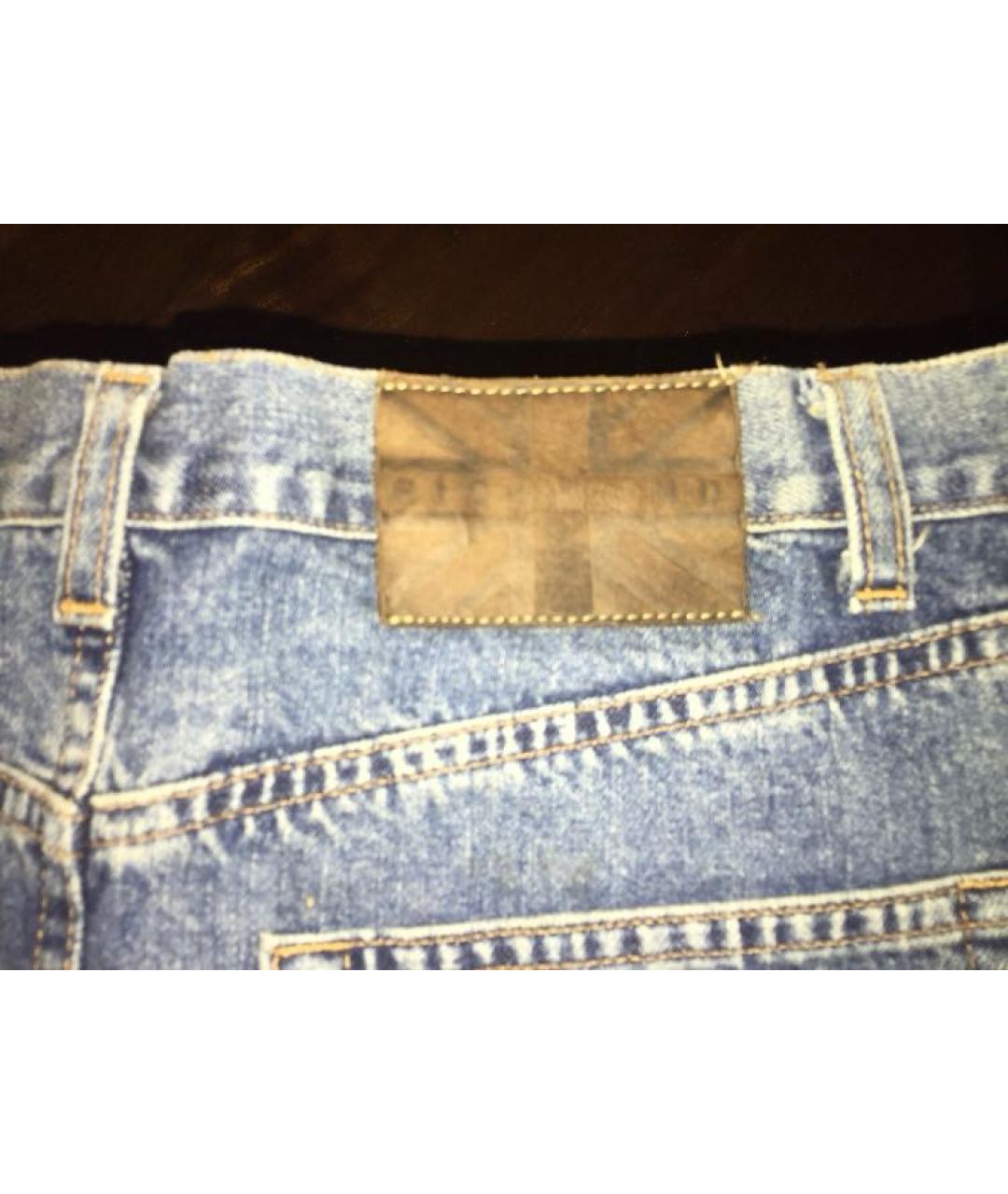 JOHN RICHMOND Синяя хлопковая юбка мини, фото 5