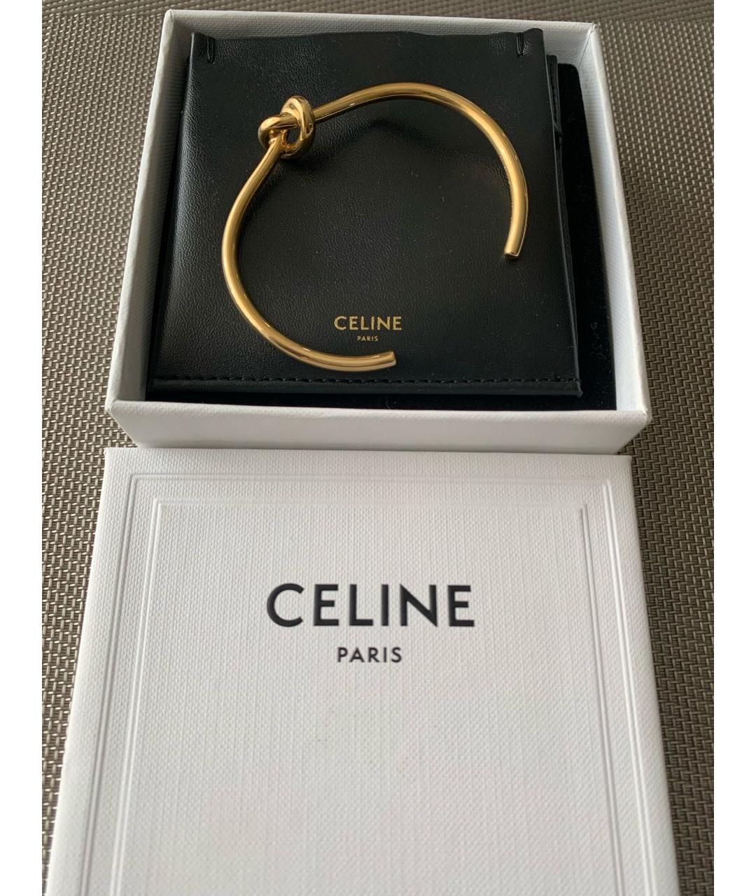 CELINE Золотой металлический браслет, фото 4