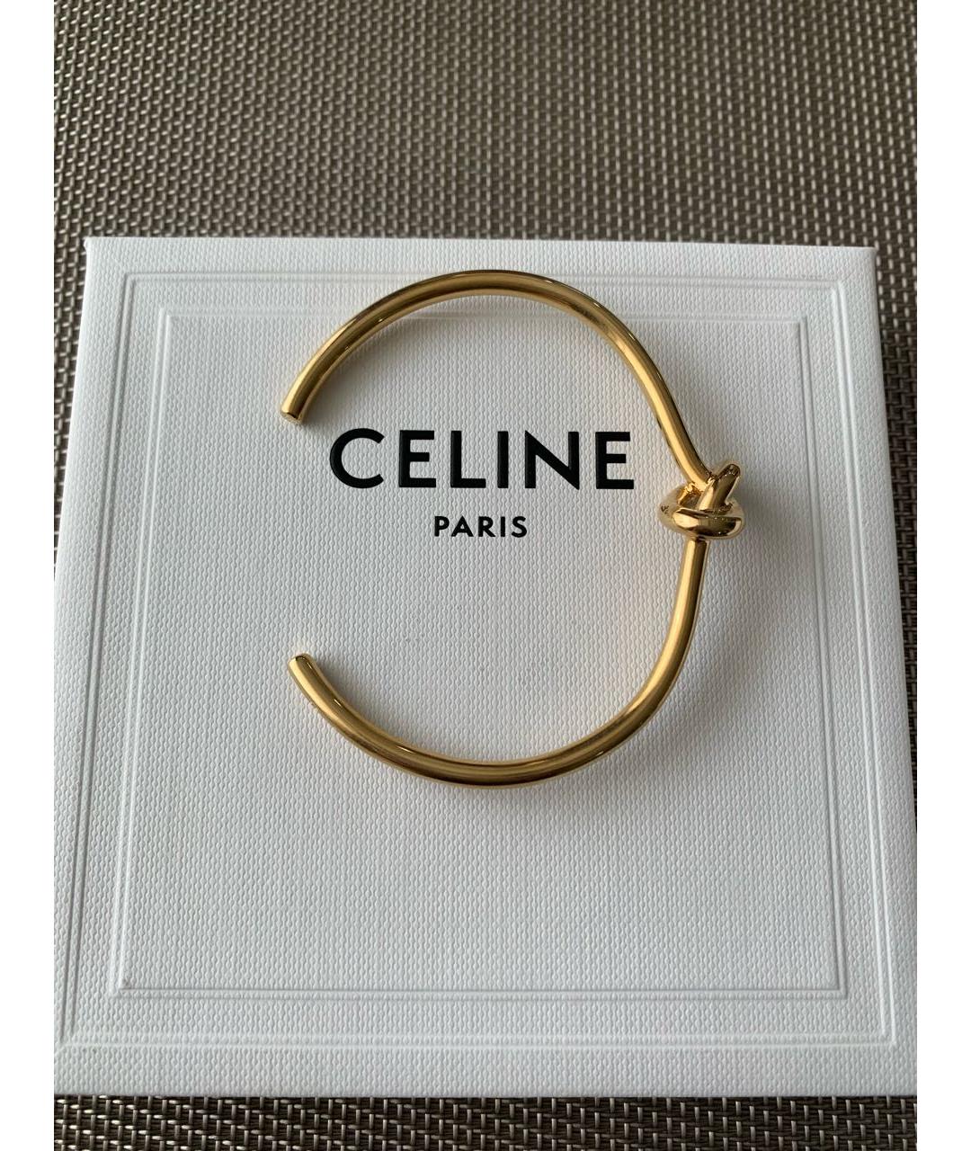 CELINE Золотой металлический браслет, фото 5
