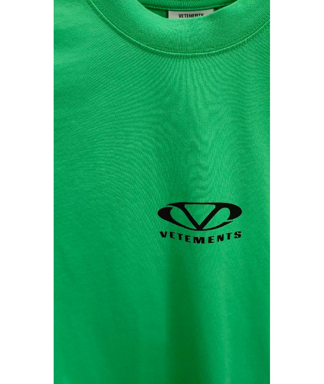 VETEMENTS Зеленая хлопковая футболка, фото 4