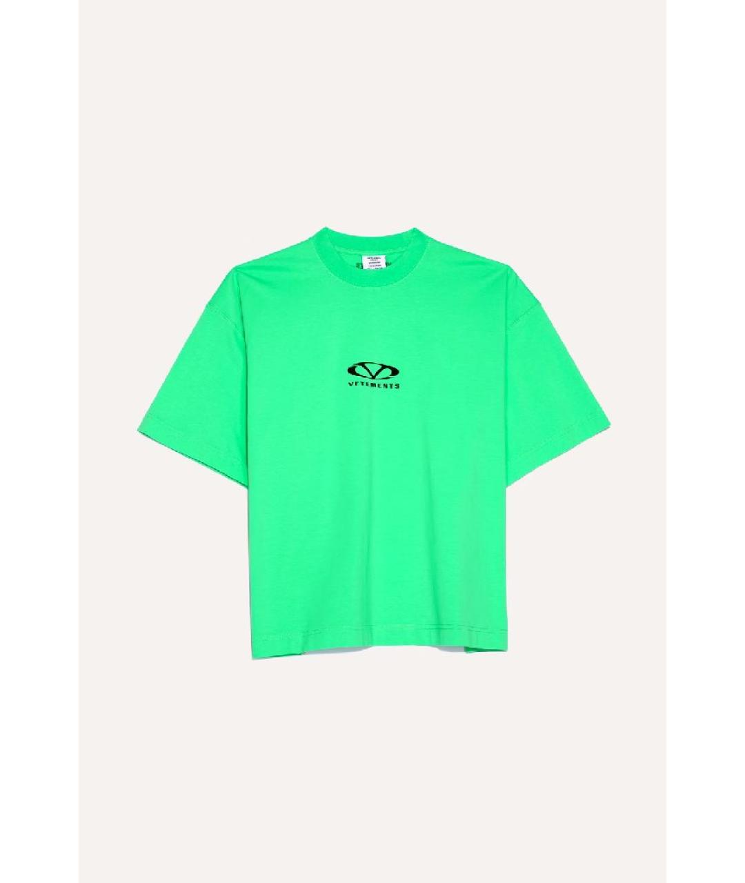 VETEMENTS Зеленая хлопковая футболка, фото 7
