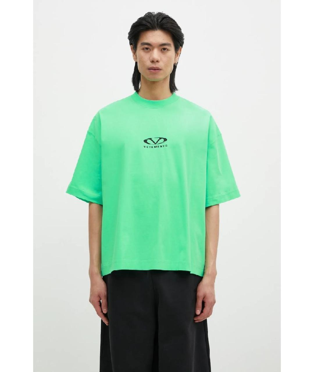 VETEMENTS Зеленая хлопковая футболка, фото 5