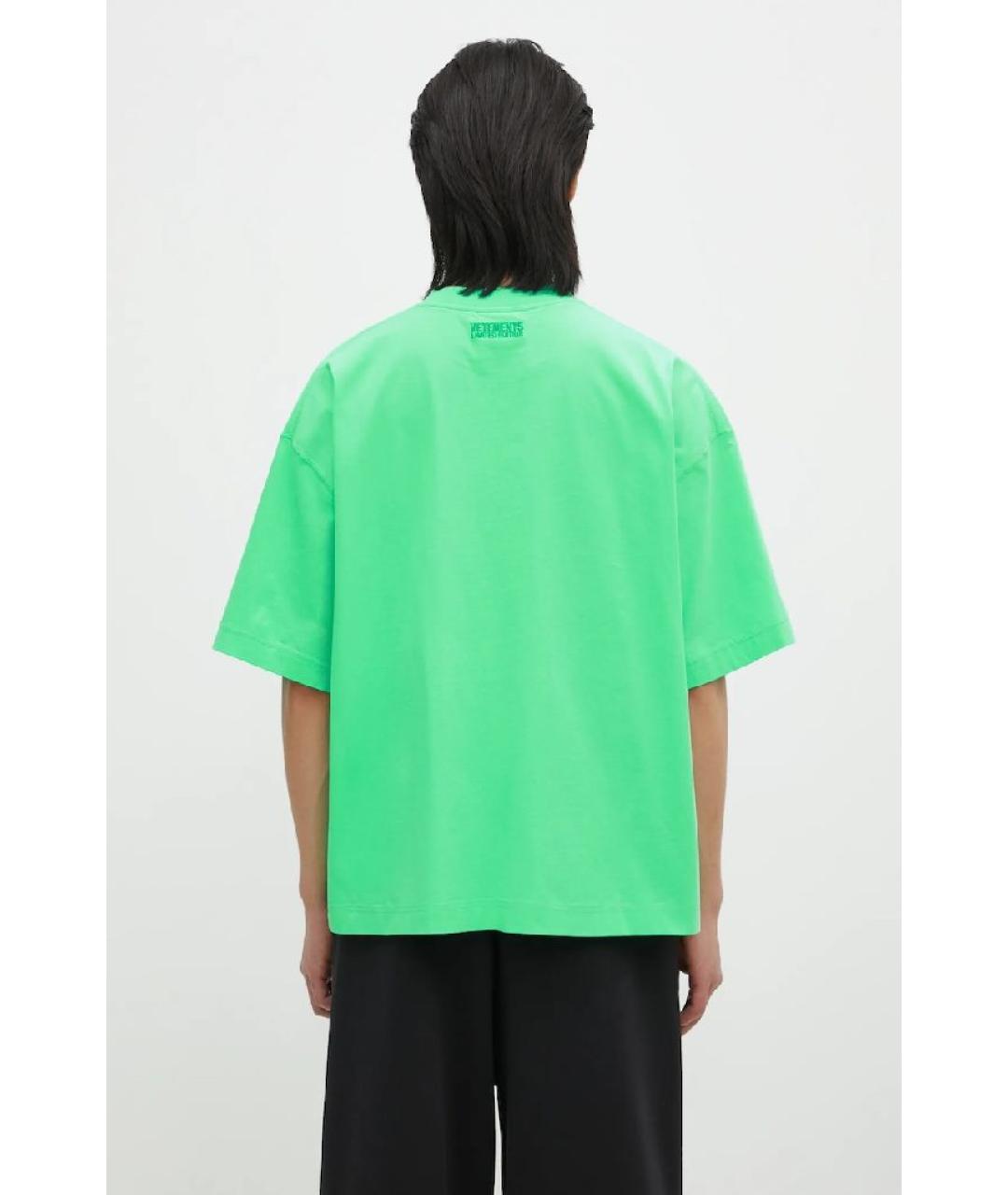 VETEMENTS Зеленая хлопковая футболка, фото 6