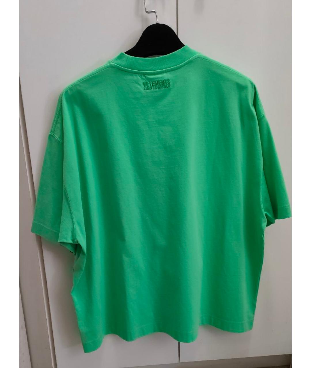VETEMENTS Зеленая хлопковая футболка, фото 2