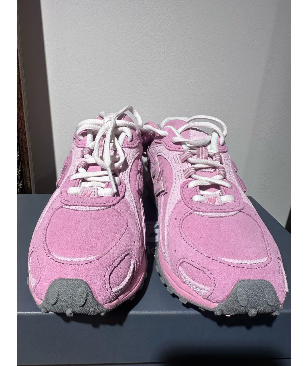 NEW BALANCE Розовые замшевые кроссовки, фото 3