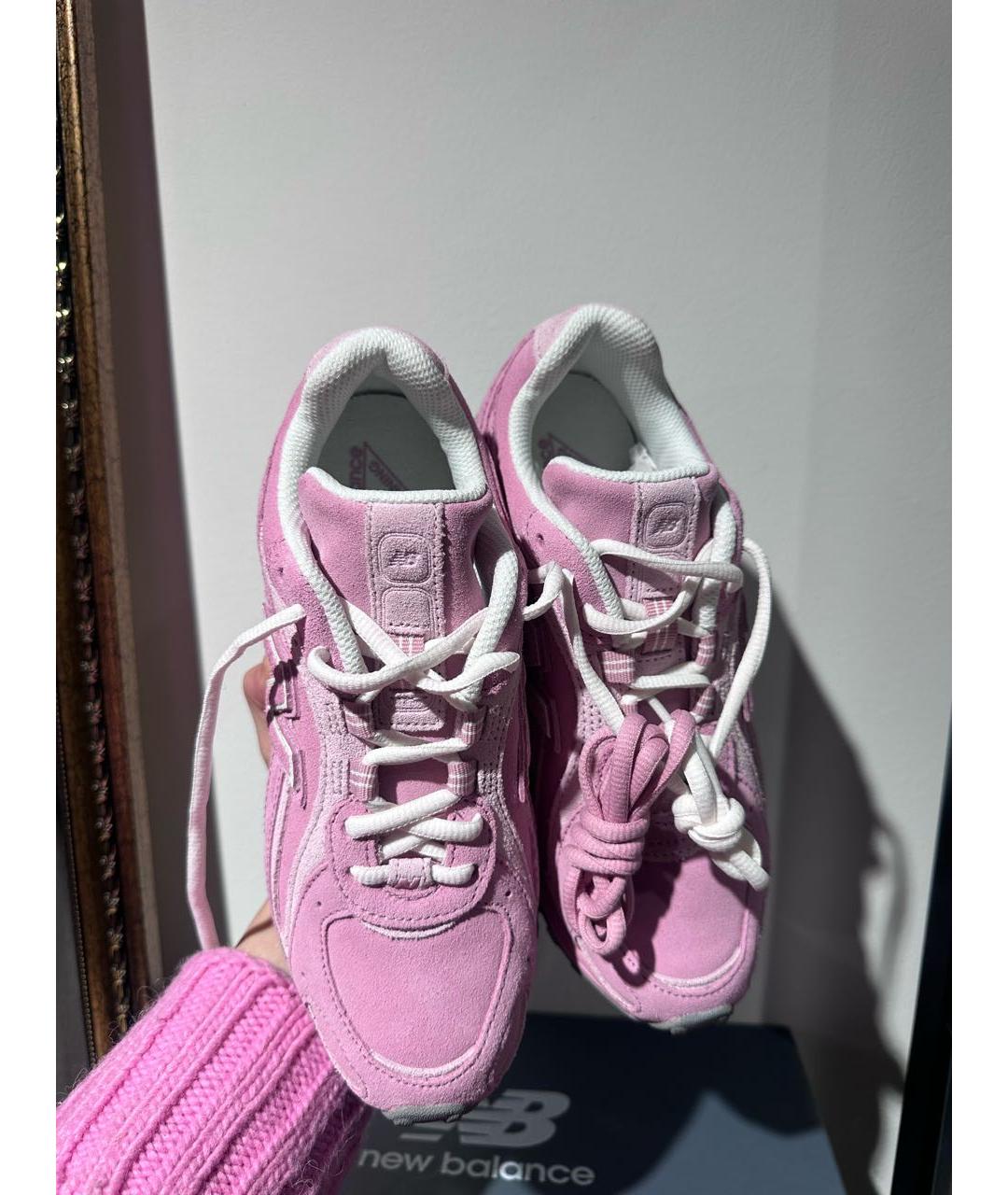 NEW BALANCE Розовые замшевые кроссовки, фото 6