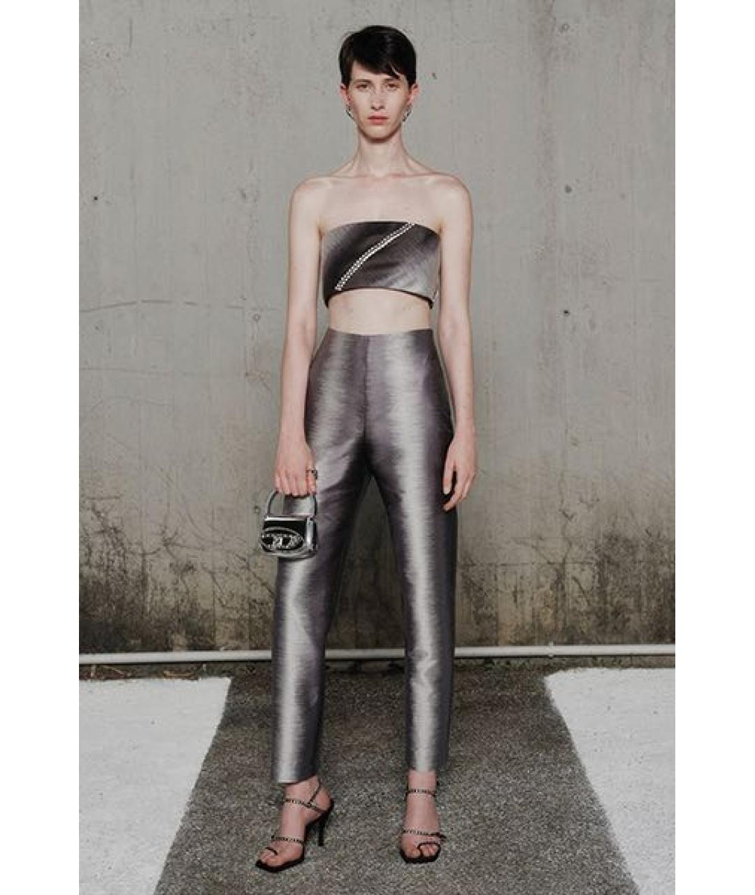 DIESEL Серые прямые брюки, фото 4