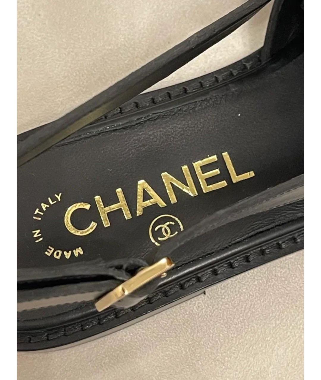 CHANEL Черные кожаные лоферы, фото 7