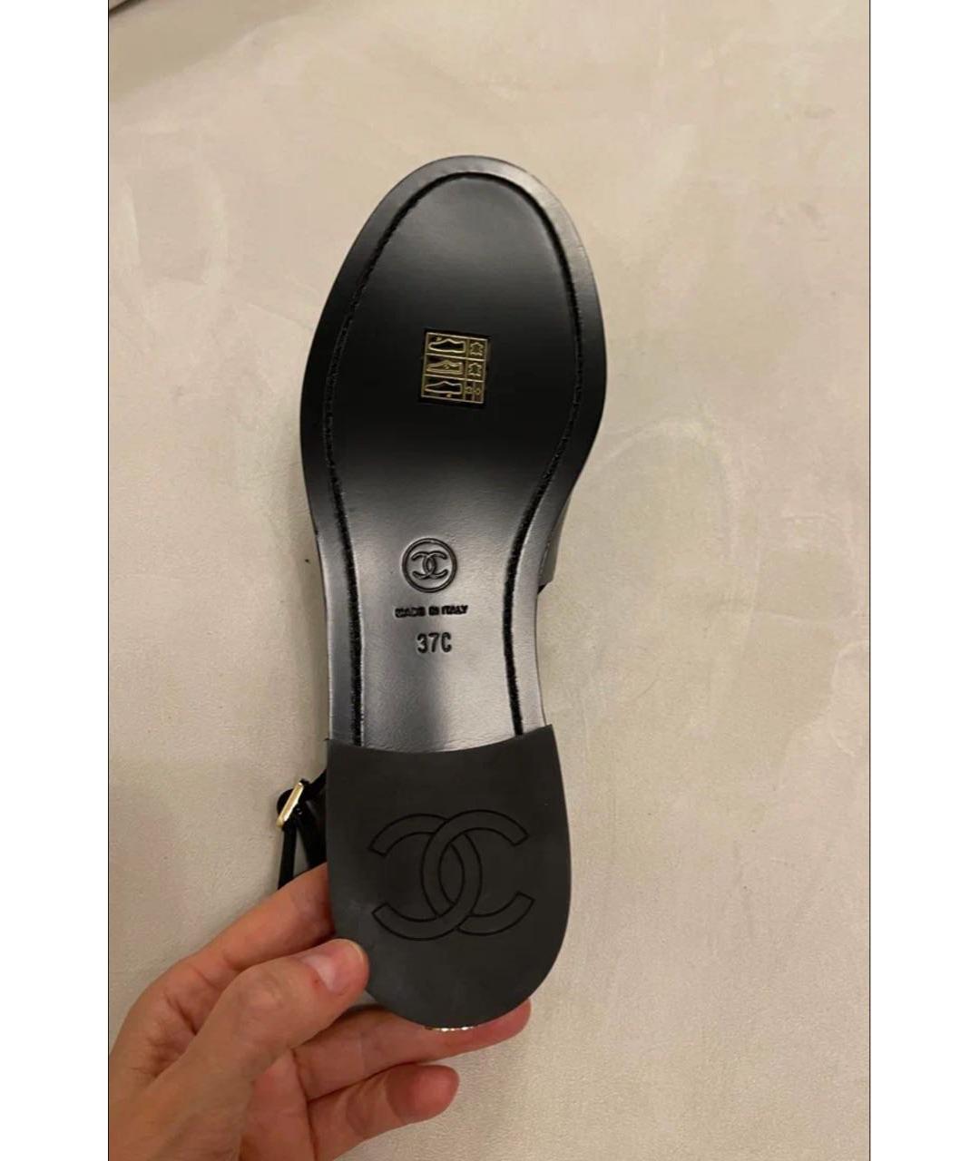 CHANEL Черные кожаные лоферы, фото 5