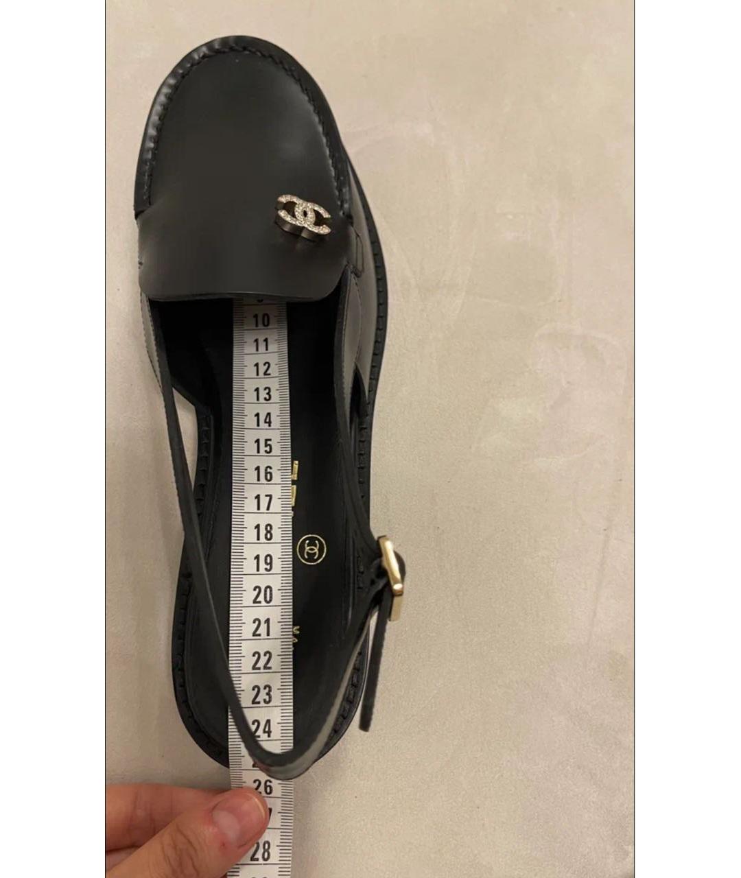 CHANEL Черные кожаные лоферы, фото 4