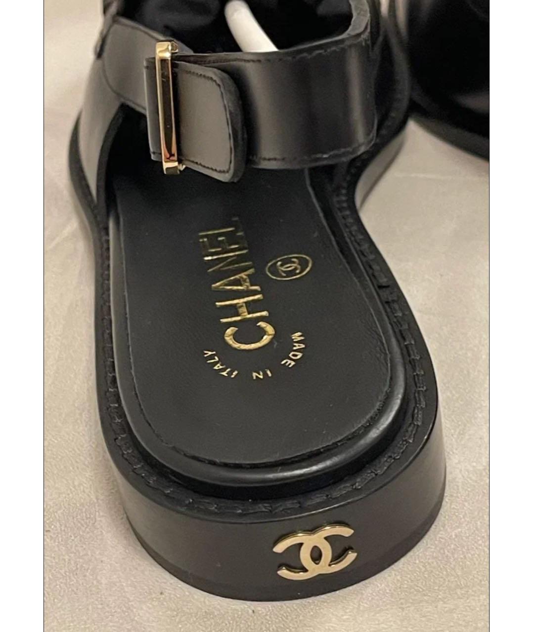 CHANEL Черные кожаные лоферы, фото 8