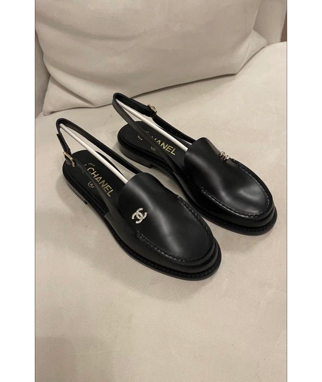 CHANEL Черные кожаные лоферы, фото 9