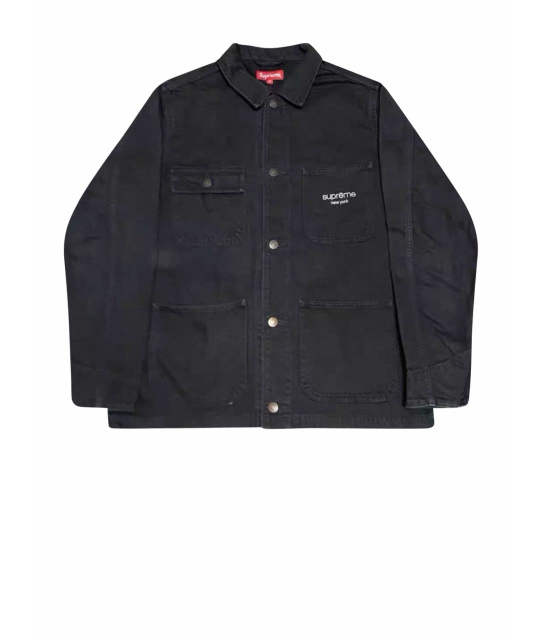 SUPREME Черная деним куртка, фото 1