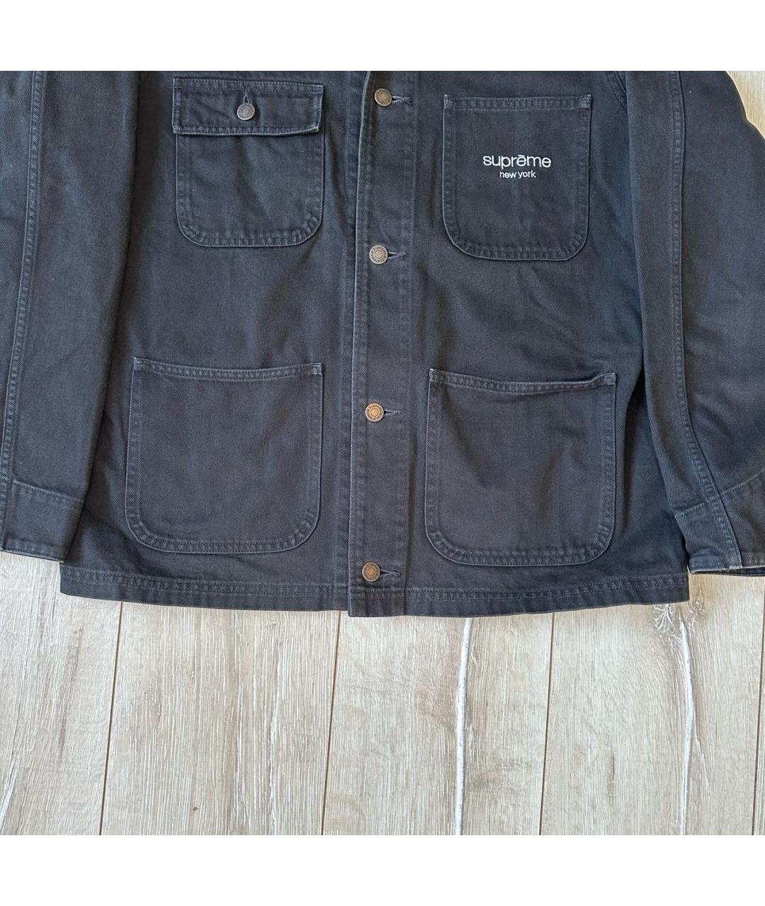 SUPREME Черная деним куртка, фото 6