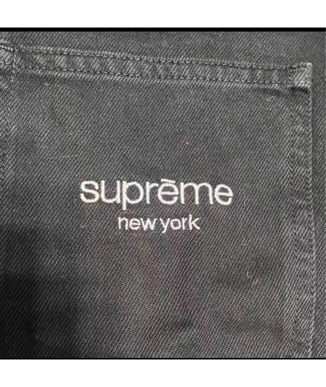 SUPREME Черная деним куртка, фото 4