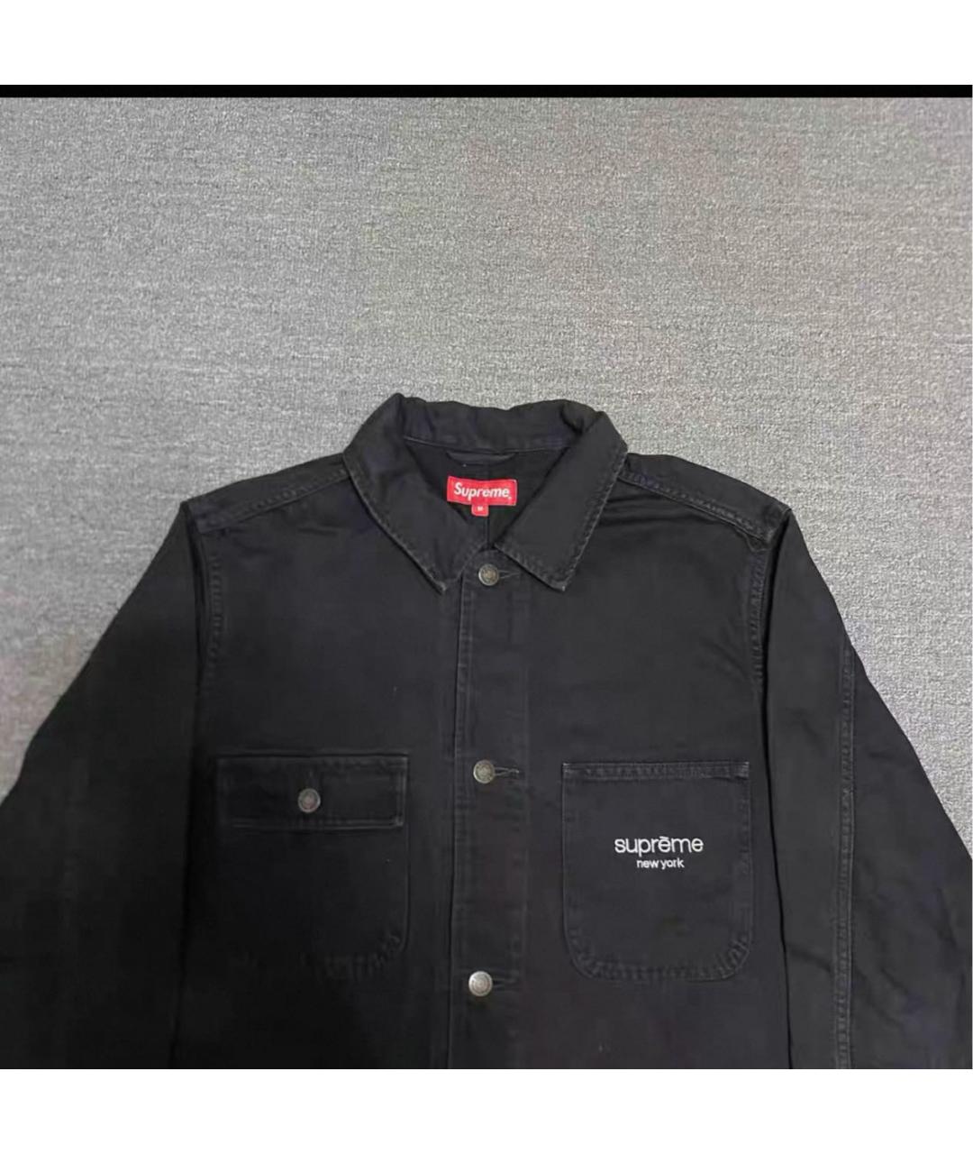 SUPREME Черная деним куртка, фото 3