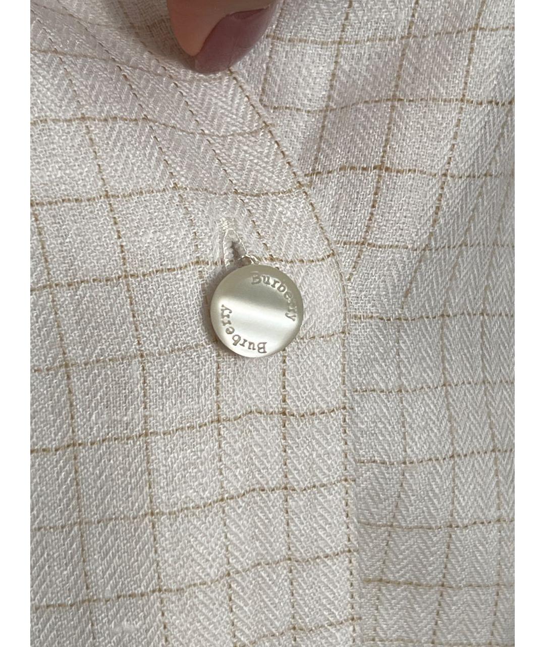 BURBERRY Белая льняная рубашка, фото 5